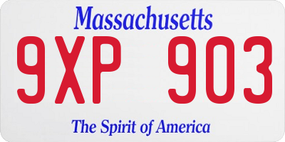 MA license plate 9XP903