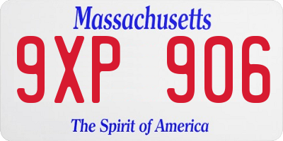 MA license plate 9XP906