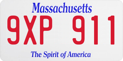 MA license plate 9XP911