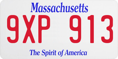 MA license plate 9XP913