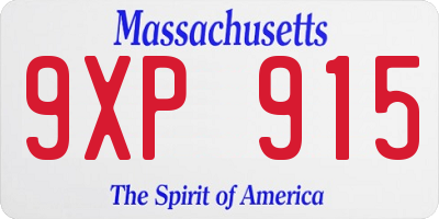 MA license plate 9XP915