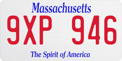MA license plate 9XP946