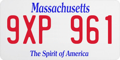 MA license plate 9XP961