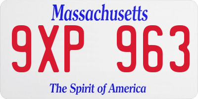 MA license plate 9XP963