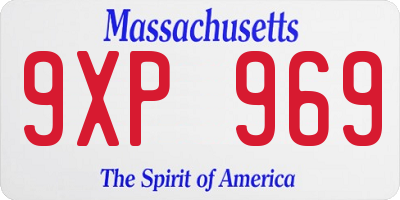 MA license plate 9XP969