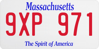 MA license plate 9XP971