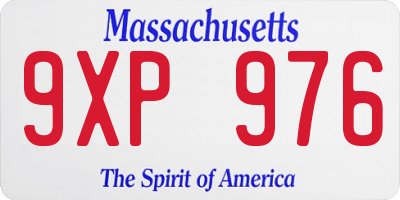MA license plate 9XP976