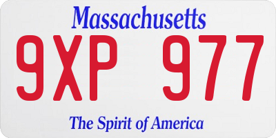 MA license plate 9XP977
