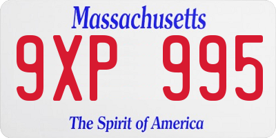 MA license plate 9XP995