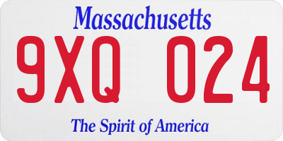 MA license plate 9XQ024