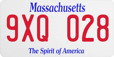MA license plate 9XQ028