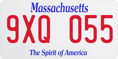 MA license plate 9XQ055