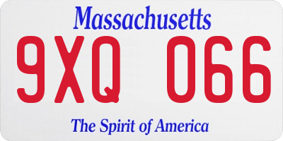 MA license plate 9XQ066