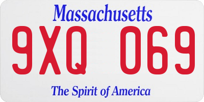 MA license plate 9XQ069