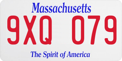 MA license plate 9XQ079