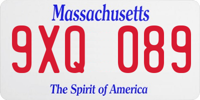 MA license plate 9XQ089