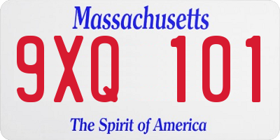 MA license plate 9XQ101