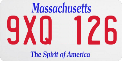 MA license plate 9XQ126