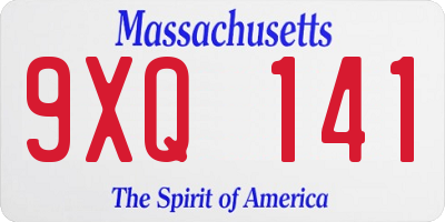 MA license plate 9XQ141