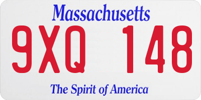 MA license plate 9XQ148