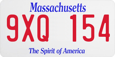 MA license plate 9XQ154
