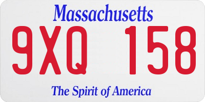 MA license plate 9XQ158