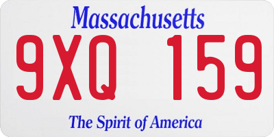 MA license plate 9XQ159
