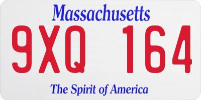 MA license plate 9XQ164
