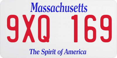 MA license plate 9XQ169