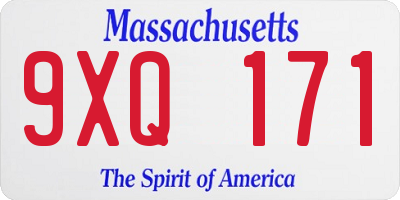 MA license plate 9XQ171