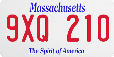 MA license plate 9XQ210