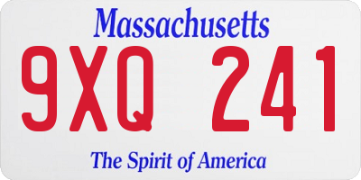 MA license plate 9XQ241