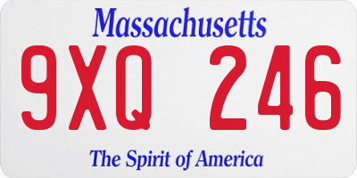 MA license plate 9XQ246
