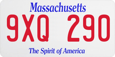 MA license plate 9XQ290