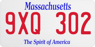 MA license plate 9XQ302
