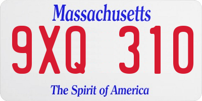 MA license plate 9XQ310
