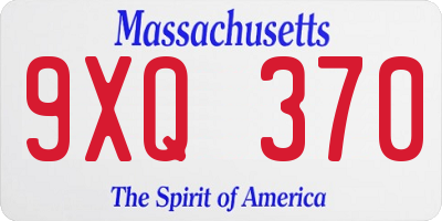 MA license plate 9XQ370