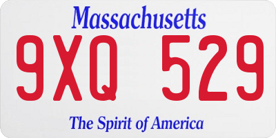 MA license plate 9XQ529