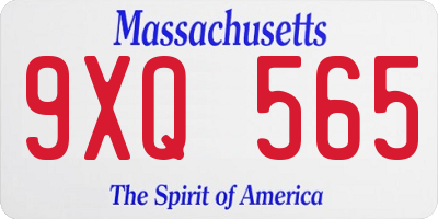MA license plate 9XQ565