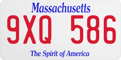 MA license plate 9XQ586
