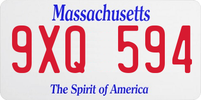 MA license plate 9XQ594