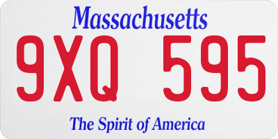 MA license plate 9XQ595
