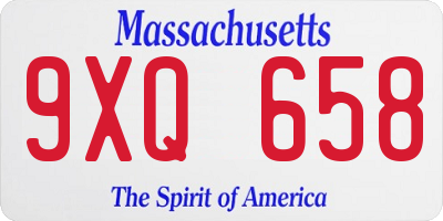 MA license plate 9XQ658