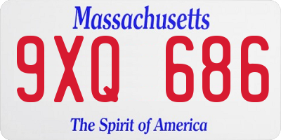 MA license plate 9XQ686