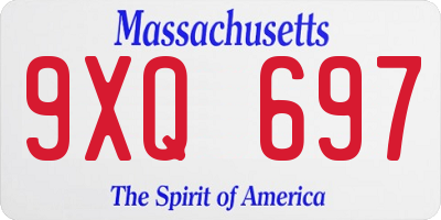 MA license plate 9XQ697