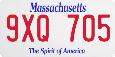 MA license plate 9XQ705