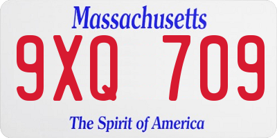 MA license plate 9XQ709