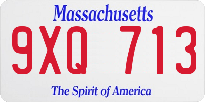 MA license plate 9XQ713