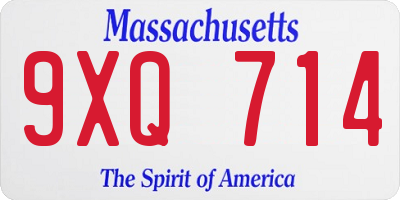 MA license plate 9XQ714