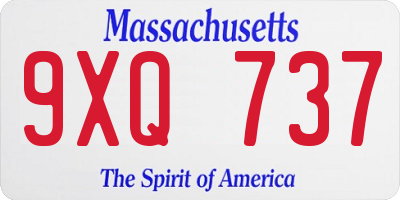 MA license plate 9XQ737